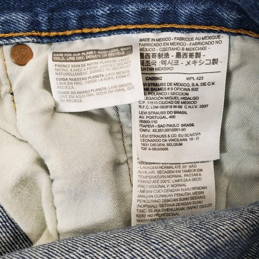 Levi's 501 Mens 48x32 Original‎ Fit 100% Cotton Button Fly Dark Wash Blue Jeans